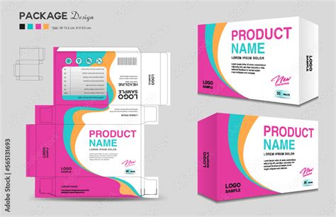 Supplements and Cosmetic box design, Package design template, box ...