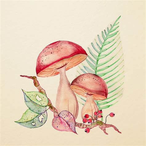 Mushrooms (With images) | Mushroom drawing, Drawings, Mushroom art