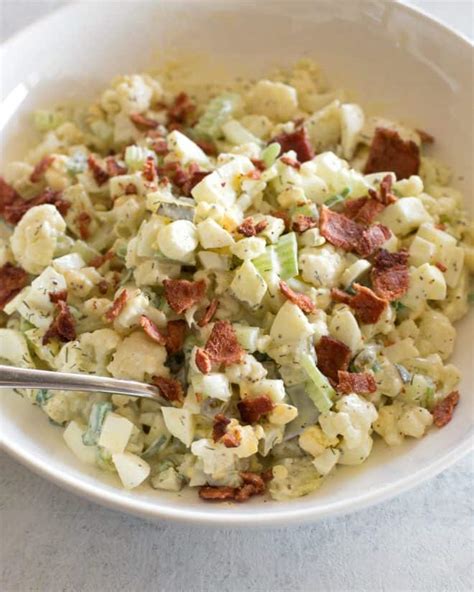 Cauliflower Potato Salad (Keto / Low-carb) | The Girl Who Ate ...