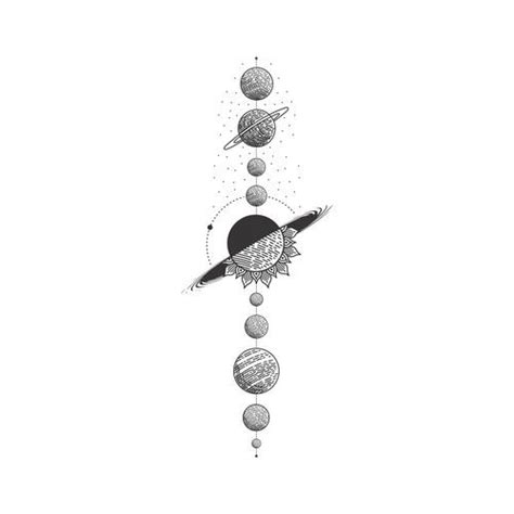 Solar System Silhouette Tattoo