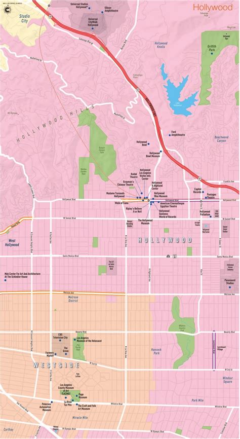 Hollywood Map | Los Angeles - Ontheworldmap.com
