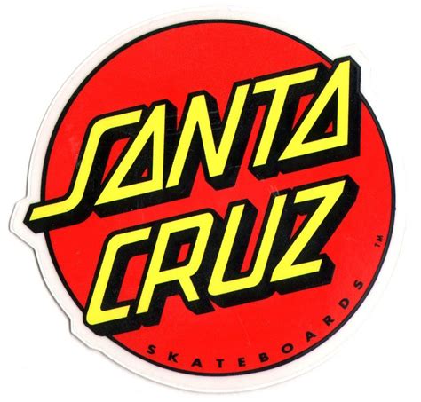 Santa Cruz Classic Logo Skateboard Sticker - large skate board skating ...