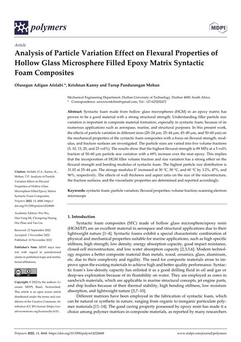 (PDF) Analysis of Particle Variation Effect on Flexural Properties of ...