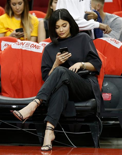 Kylie Jenner in Heels and Sweatpants at a Basketball Game | POPSUGAR Fashion Middle East