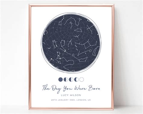 Star Map Birth Canvas, Map Of The Stars On Birthday Gift,, 43% OFF