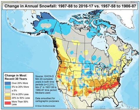 Annual Us Snowfall Map