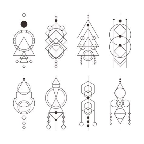 Minimalist Tattoo With Geometric Shapes 10667071 Vector Art at Vecteezy