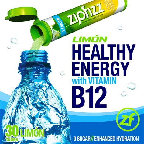 ZipFizz All Natural Energy Drink Mix LIMON (30 Tubes) * FREE SHIPPING ...