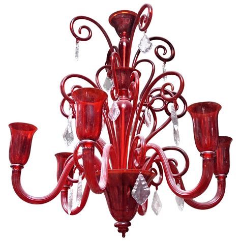 Fendi Casa Red Chandelier, Vittorio Rigattieri Original Prototype, 2005 ...