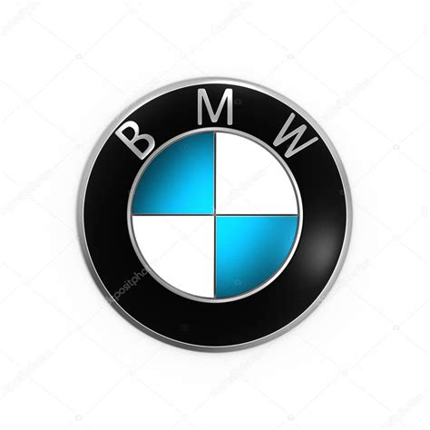 3d renderização BMW logotipo impresso em papel e colocado no fundo branco. BMW é um fabricante ...