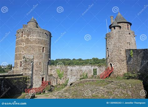 Fougeres Castle, France stock image. Image of battlement - 130900243