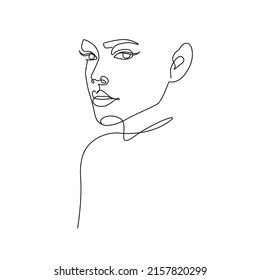 Woman Abstract Face One Line Drawing Stock Vector (Royalty Free) 2265255931 | Shutterstock
