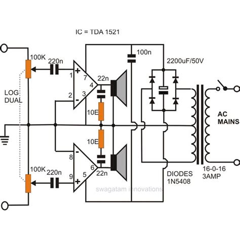 How to Make a Simple Stereo Audio Amplifier Circuit Using IC 1521