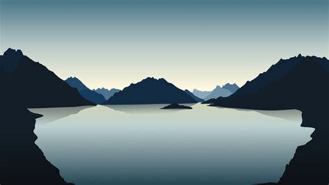 2048x1152 Vector Landscape Reflection Mountains 4k Wallpaper,2048x1152 Resolution HD 4k ...