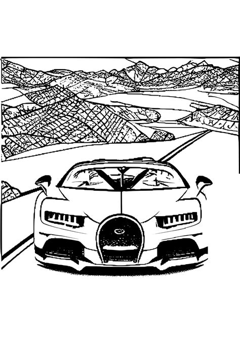 Bugatti Chiron Coloring Page · Creative Fabrica