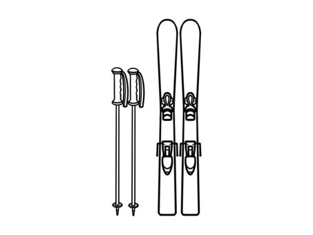 Free Vectors | Simple line drawing of ski equipment