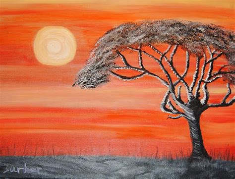 Safari SunSet 2 Painting by Suzanne Surber