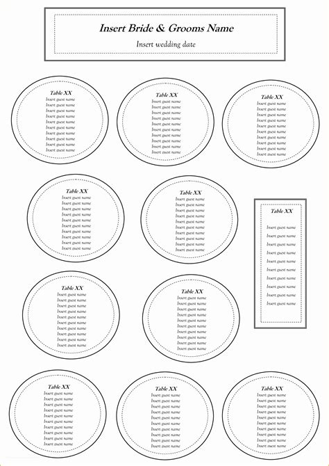 Free Wedding Seating Chart Template Excel Of Free Table Seating Chart Template ...