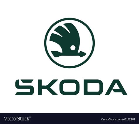 Skoda brand logo symbol with name green design Vector Image