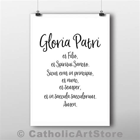 Pater Noster, Ave Maria, and Gloria Patri - Latin Prayers - Printable ...