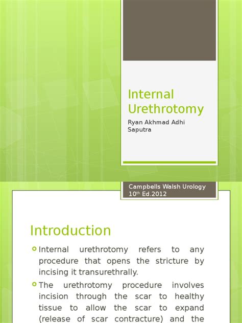 Internal Urethrotomy | PDF | Urinary System | Surgery