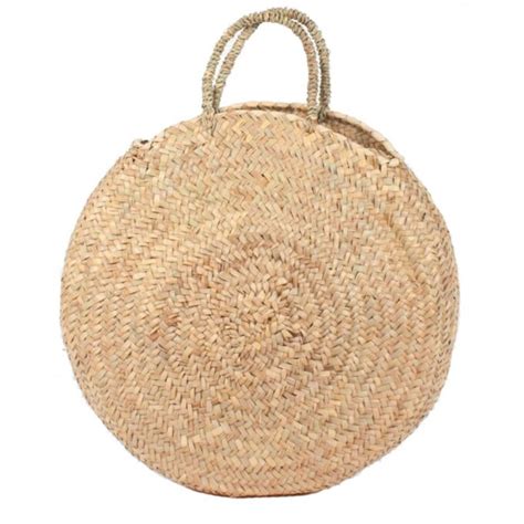 Round large wicker basket natural Handles | French Baskets