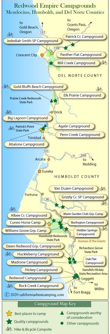 Redwood Empire Campground Map | Campground, Del norte county, Redwood