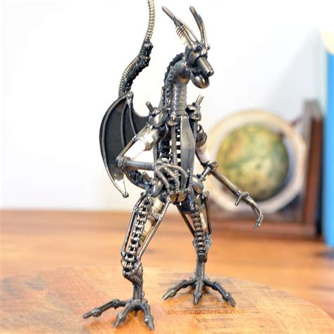 Dragon Scrap Metal Sculpture Model Recycled Handmade Art