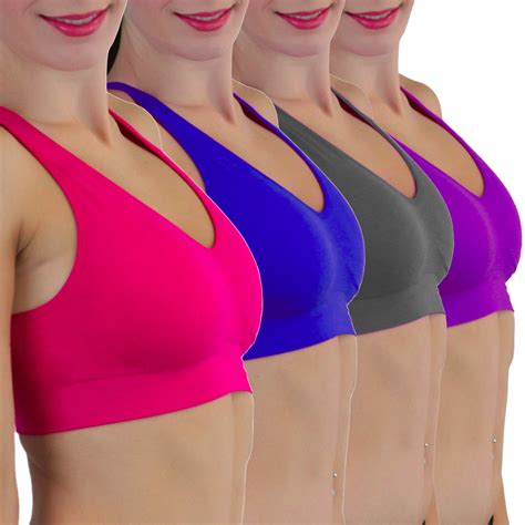 6-Pack Seamless Padded Sports Bras - BelleChic