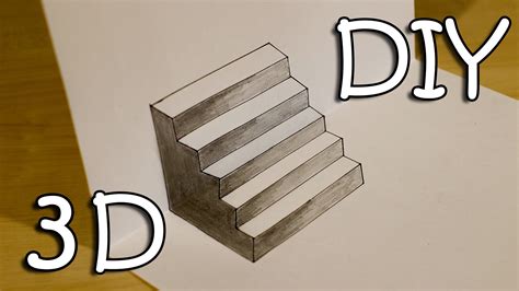 How To Draw 3D Cellar Stairs Step By Step : 3d Stairs Drawing | Free ...