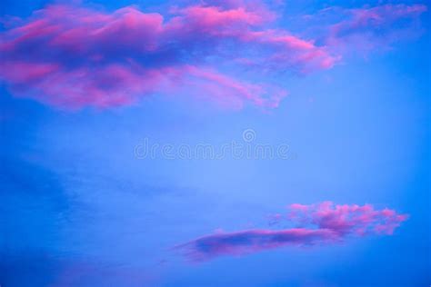 Beautiful Sunset on Ski Resort. Purple Clouds in the Sky Stock Photo ...