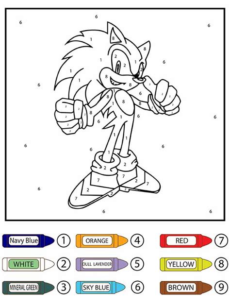 Sonic Color by Number Coloring Page - Free Printable Coloring Pages for ...