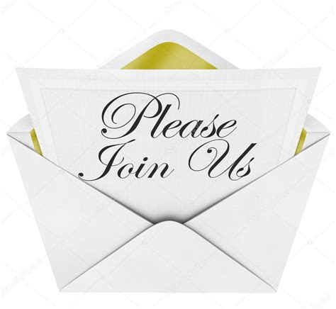 Please Join Us Official Invitation Envelope Note Stock Photo by ...