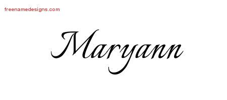 Calligraphic Name Tattoo Designs Maryann Download Free - Free Name Designs