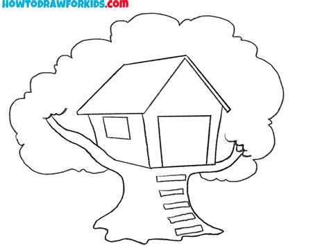 How To Draw A Treehouse For Kids