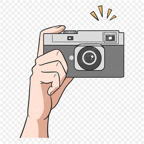 Take Picture PNG Image, Handheld Gray Cute Camera Being Taking Pictures ...