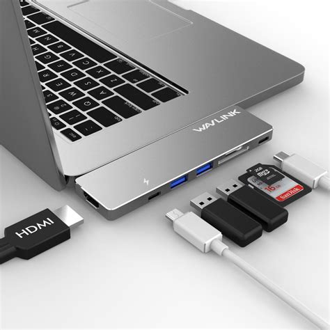 USB-C Hub Adapter, Aluminum Multi-port USB-C Mini Dock for 2016/2017 MacBook Pro 13” and 15 ...