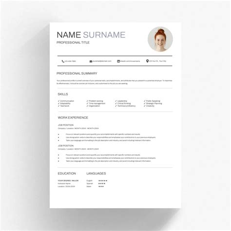 Minimalist Resume Template For Google Docs And Word ️ Oki Docs