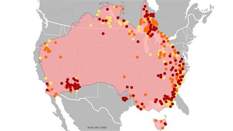 Using US map to examine scale of massive Australia wildfires - ABC News