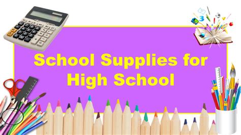 School Supplies for High School - GrammarVocab