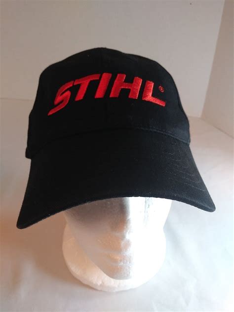 STIHL baseball Hat Cap Black with Orange Letters Snap… - Gem