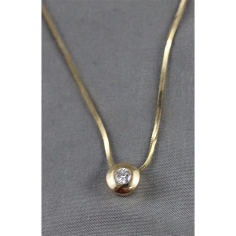 14ct Gold Necklace with VVS Diamond Pendant (4.7g) - Pendants/Lockets - Jewellery