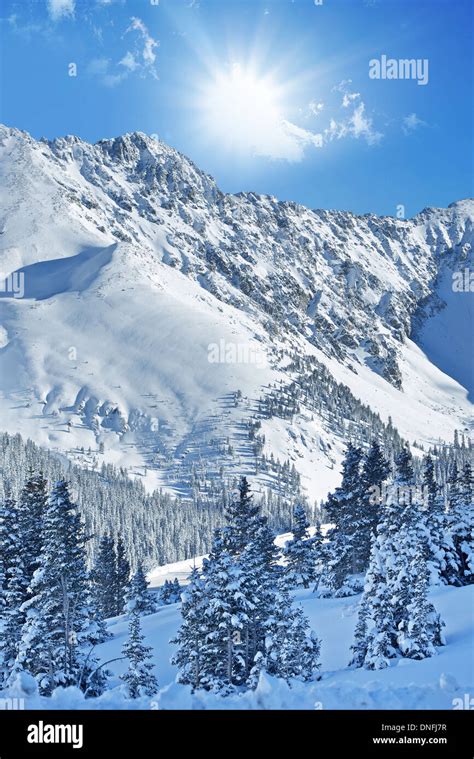 Winter Alpine Landscape. Colorado Rocky Mountains Under the Snow ...