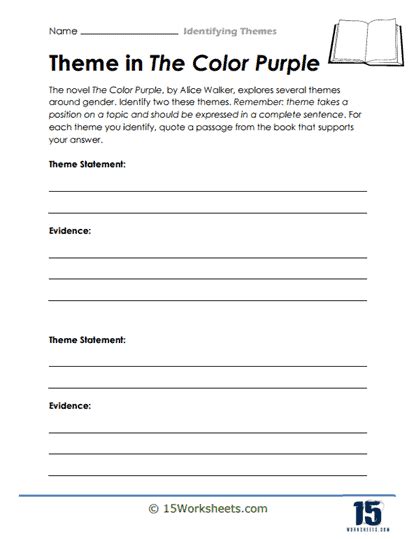 Identifying Themes Worksheets - 15 Worksheets.com