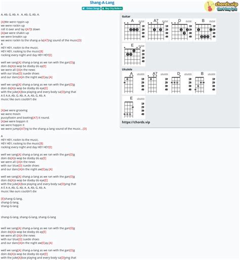 Chord: Shang-A-Lang - tab, song lyric, sheet, guitar, ukulele | chords.vip