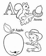 Acorn And Apple On Learning Letter A Coloring Page  Best Place To Color sketch template
