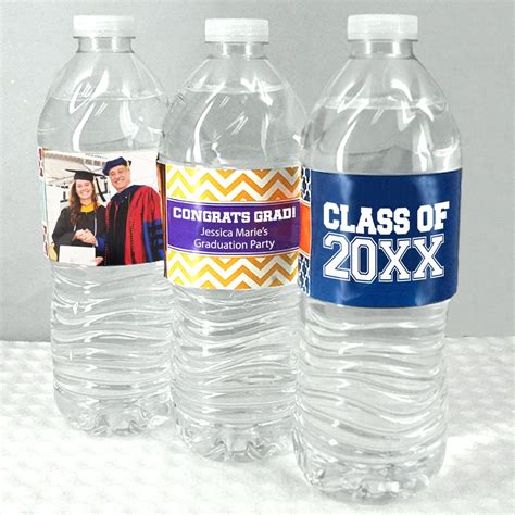 Personalized Graduation Water Bottle Labels (Set of 5) | Custom water ...