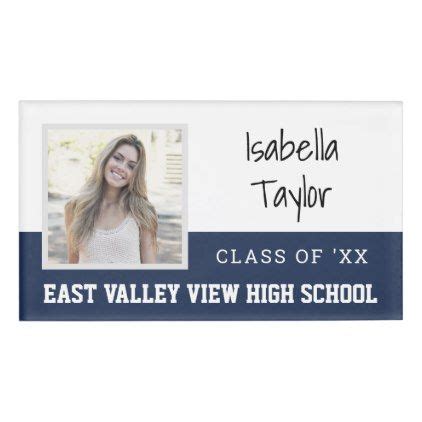 Personalized School Class Reunion Yearbook Photo Name Tag | Zazzle