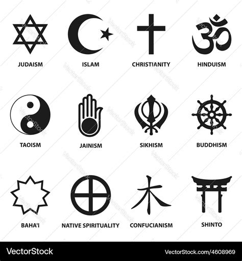 Religious sign and symbols Royalty Free Vector Image