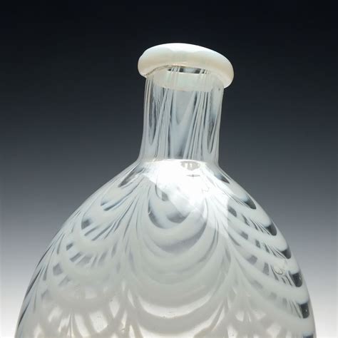 Large Victorian Antique Nailsea Glass Flask with Rare Opalescent Rim c1850 - Bottles & Flasks ...